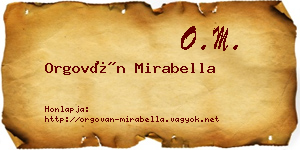 Orgován Mirabella névjegykártya
